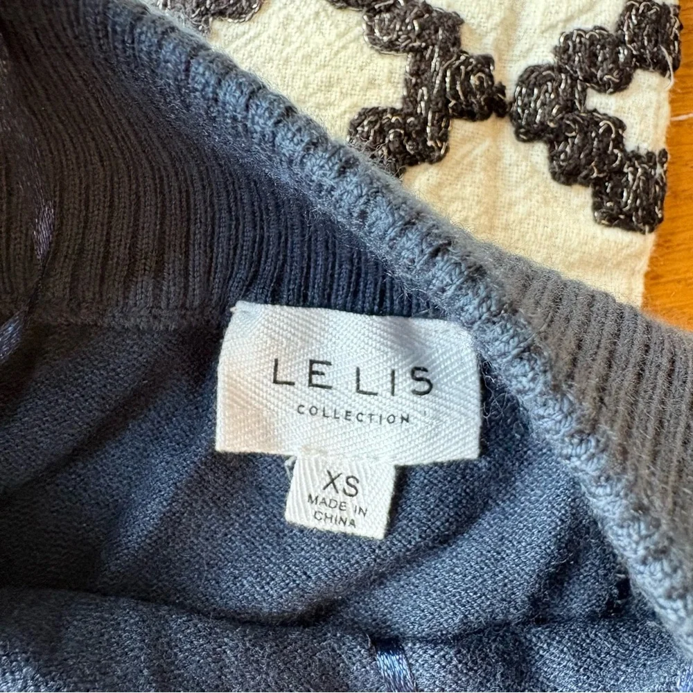 Le Lis navy blue knit bodysuit one piece women’s size XS